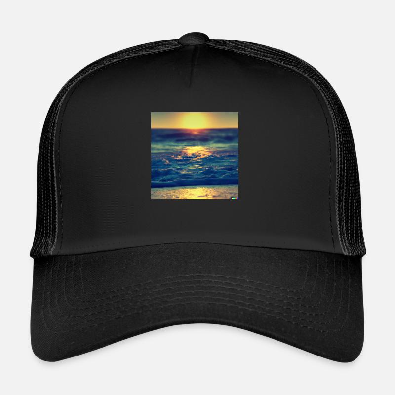retro see sunset - Trucker Cap - Schwarz/Schwarz