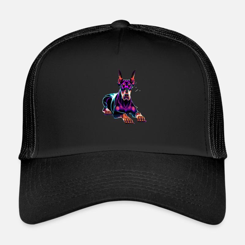Dobermann Synthwave Trucker Cap