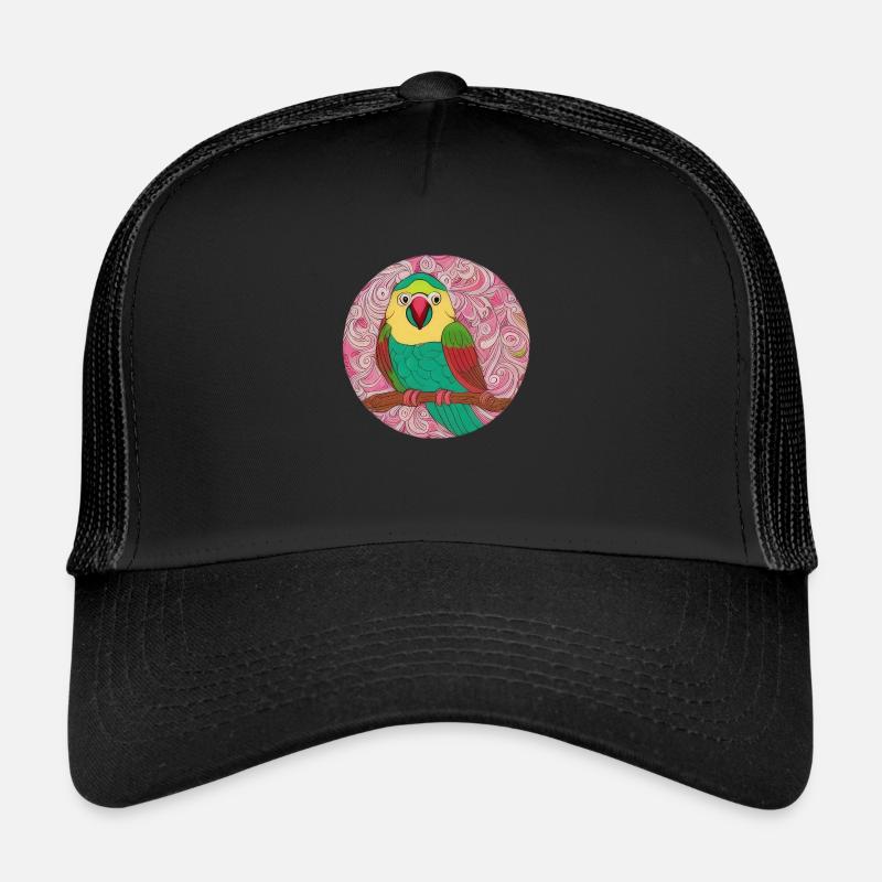 beautiful bright parrot | - Trucker Cap - black/black