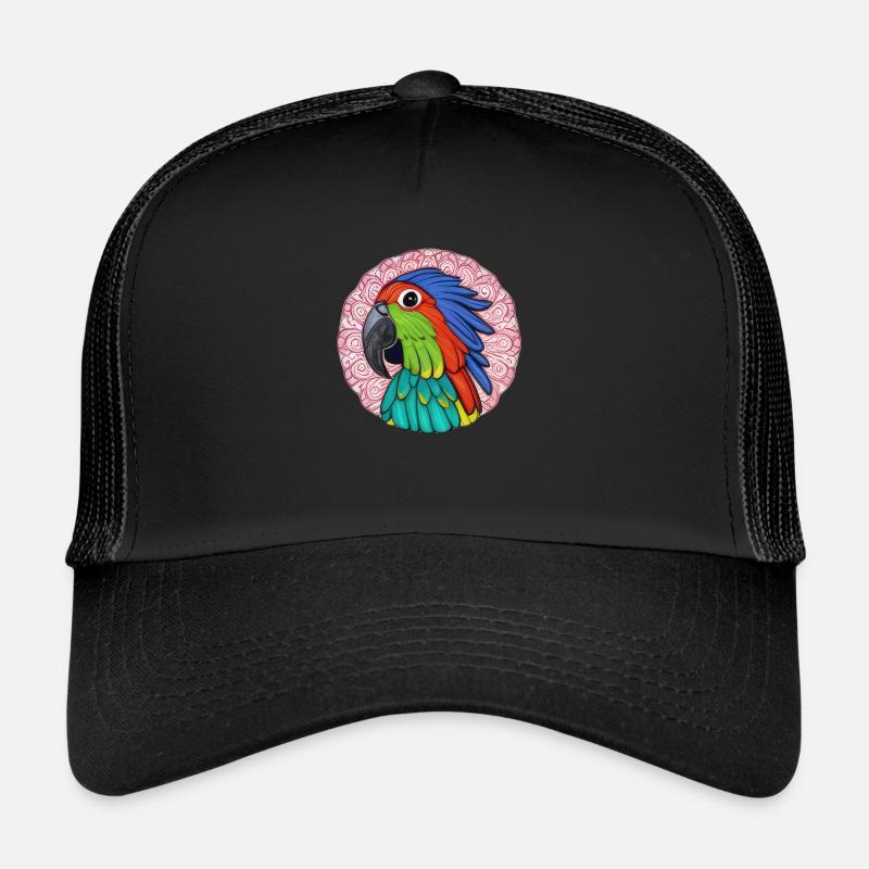 schöner heller Papagei | - Trucker Cap - Schwarz/Schwarz