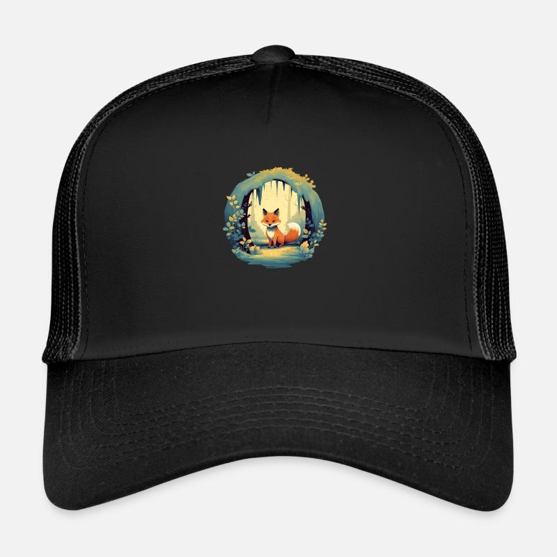 Märchenhafter Waldfuchs - Trucker Cap - Schwarz/Schwarz