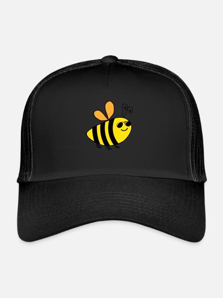 Abeille - Casquette trucker  - noir/noir - Devant