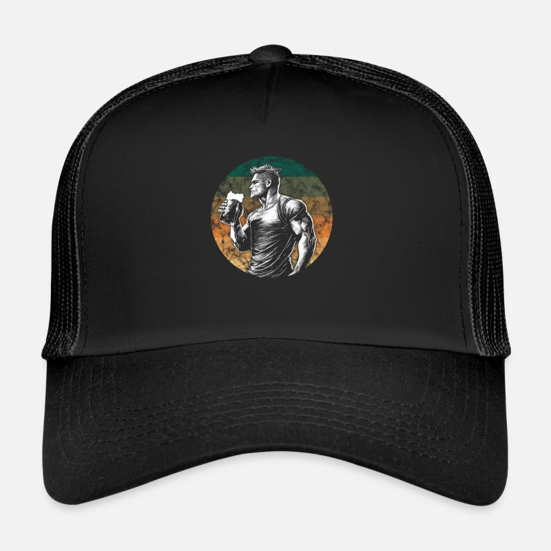 muscular drinking beer Trucker Cap