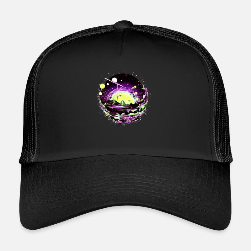Looking at the stars in an alien solar system Trucker Cap