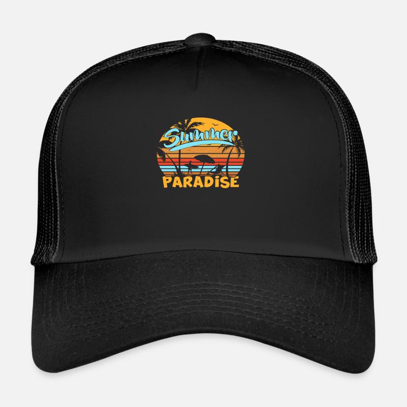 Summer Paradise - Trucker Cap - Schwarz/Schwarz