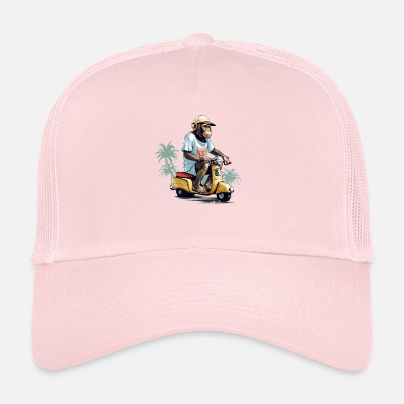Kiki der Affe auf dem Roller Trucker Cap