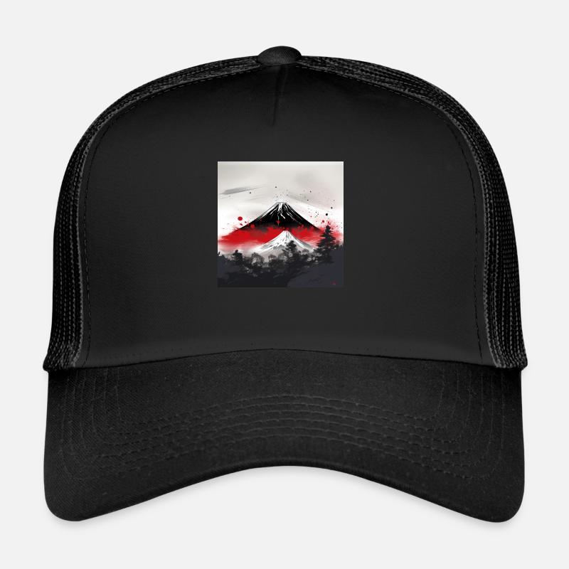 Magical Mount Fuji - Trucker Cap - black/black
