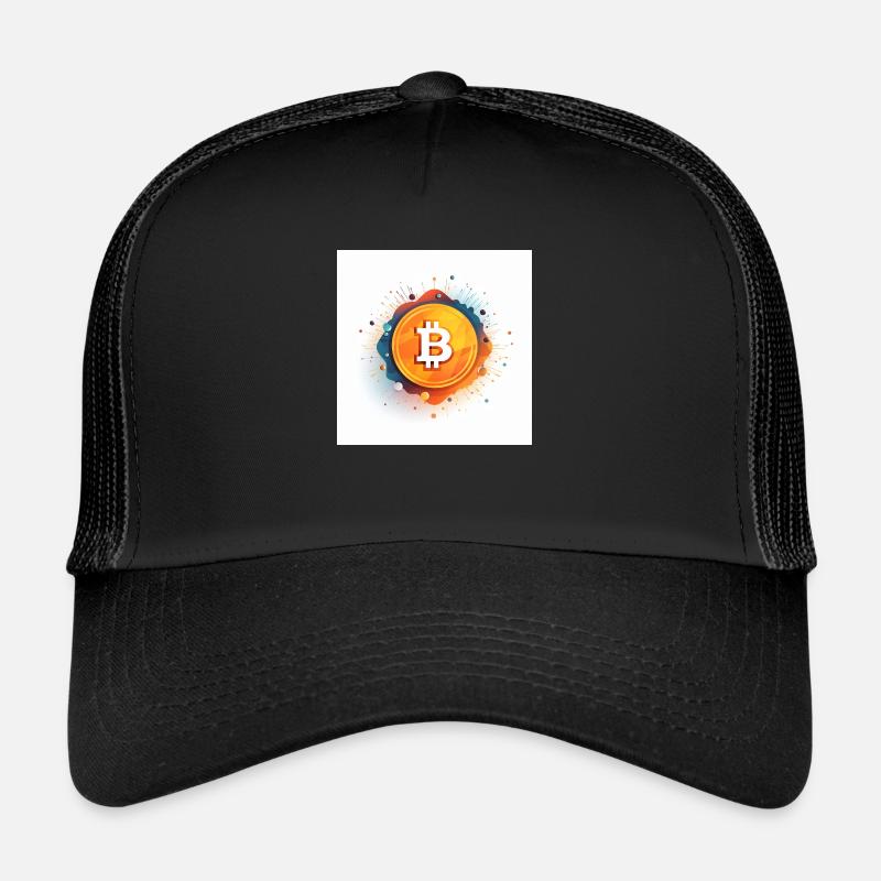 bitcoin logo design minimalistic white background Trucker Cap