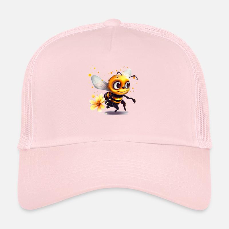 Funny bee has covered herself with bee pollen Trucker Cap