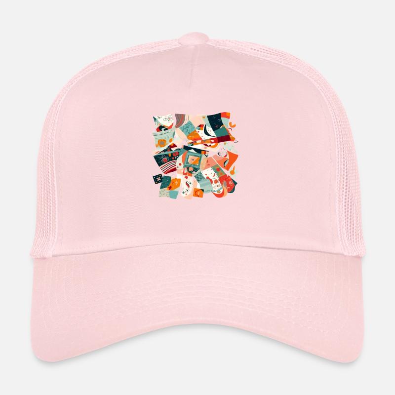 Fabric patchwork Trucker Cap