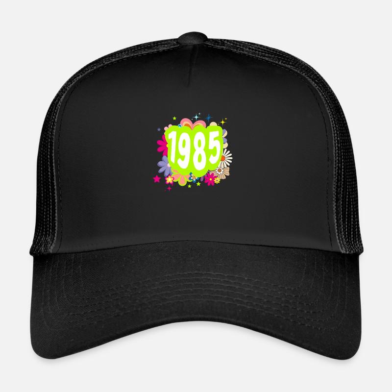 Year 1985 anniversary Floral Groovy Trucker Cap