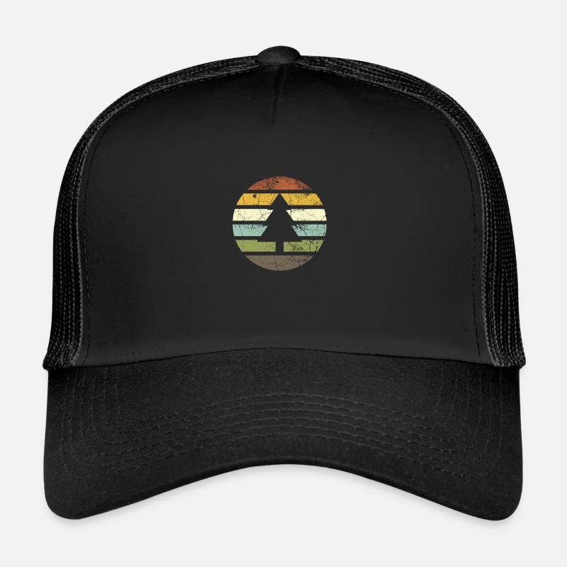 Arbre pin rétro - Casquette trucker  - noir/noir