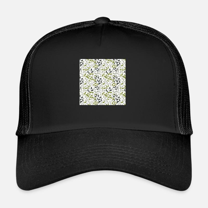 Leaves Seamless Pattern Leaf Foliage Nature Print Trucker Cap
