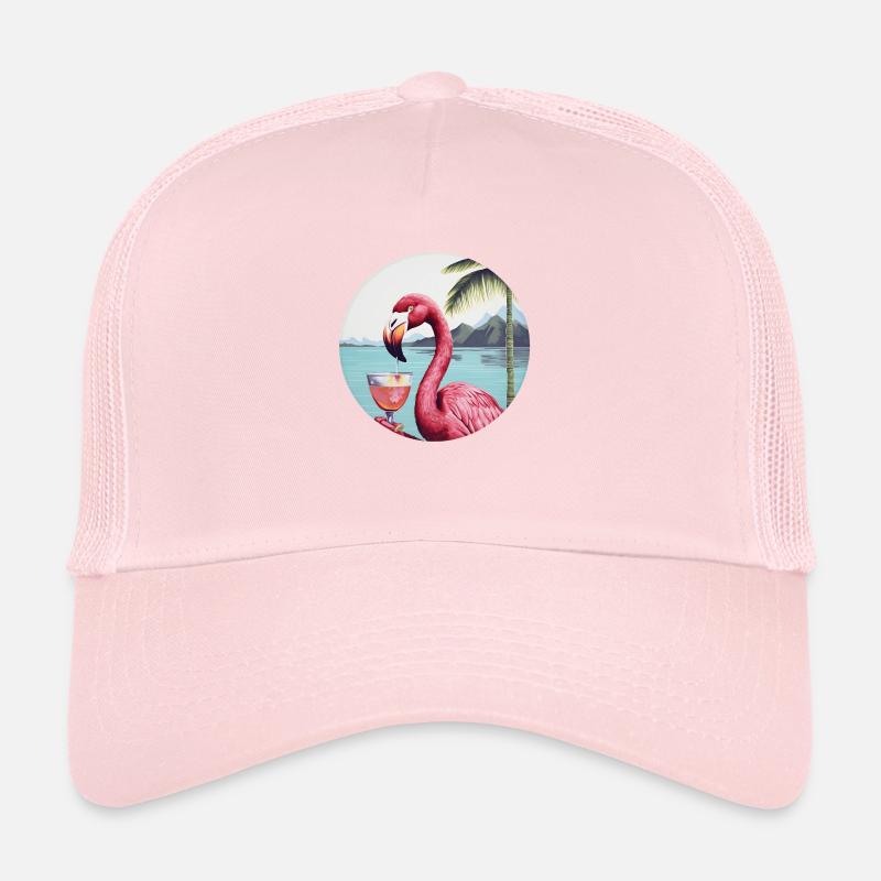 Flamingo mit Cocktail Trucker Cap