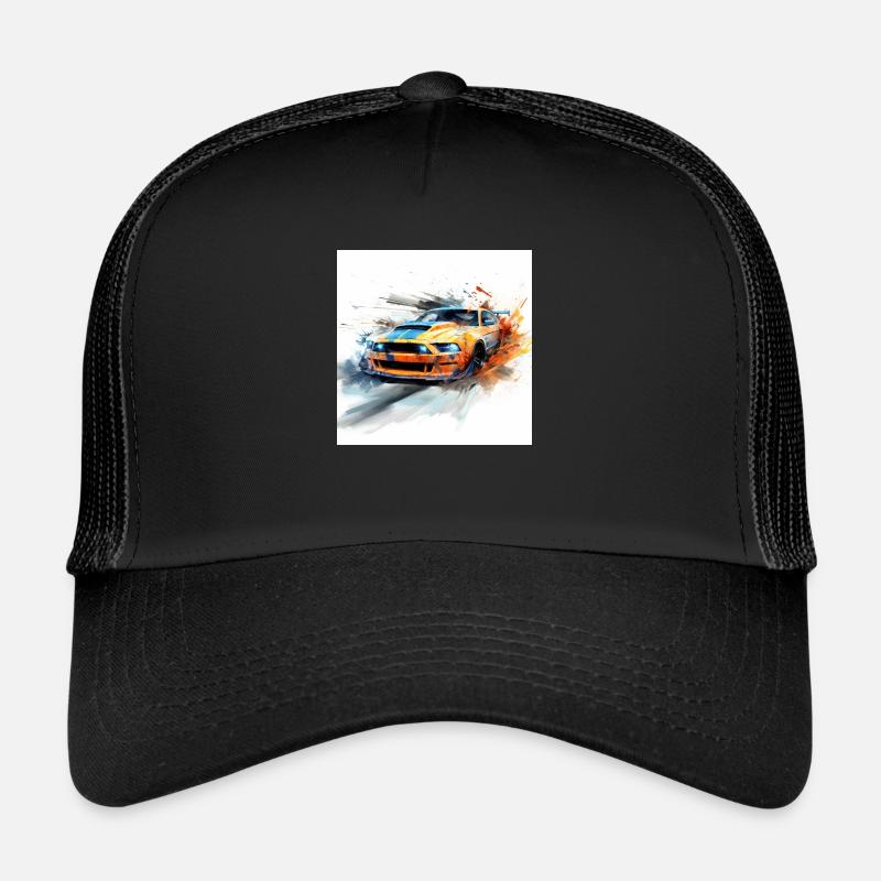 Need for speed gaming art, orange - Trucker Cap - Schwarz/Schwarz