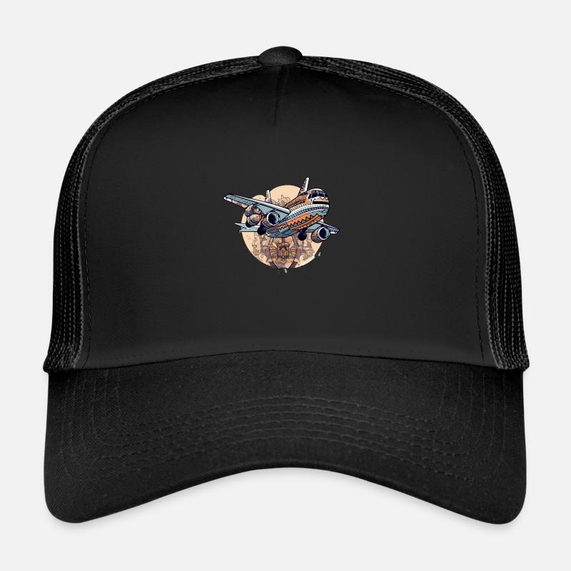 Style airline - Casquette trucker  - noir/noir