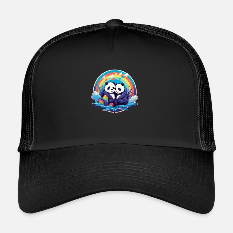 LGBTQIA+ Rainbow Panda Trucker Cap