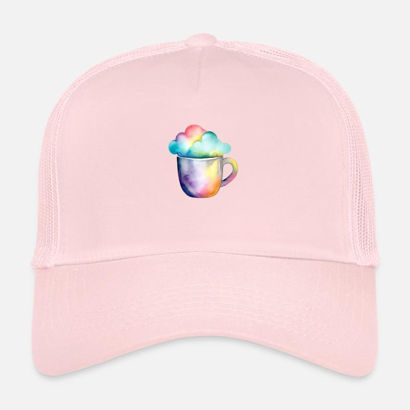Café arc-en-ciel avec un nuage Casquette trucker 