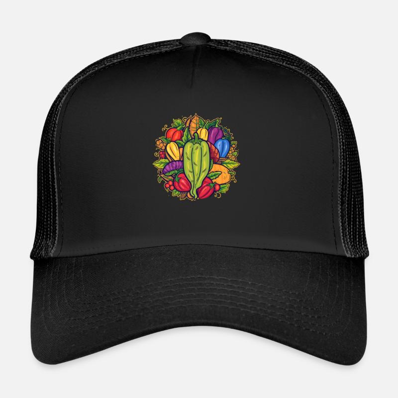 Kunstvolles Gemüse von oben Trucker Cap