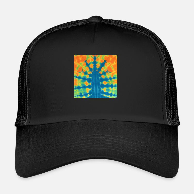 Tye-Matrizen-Muster - Trucker Cap - Schwarz/Schwarz