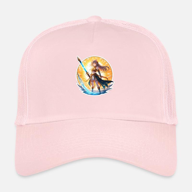 Fille chat de la plage d’été, fusion avec une épée Casquette trucker 