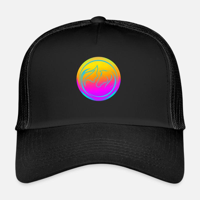 Neon Horse Lover - Trucker Cap - Schwarz/Schwarz