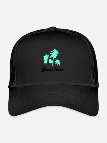 Barcelone - Casquette trucker  - noir/noir - Devant