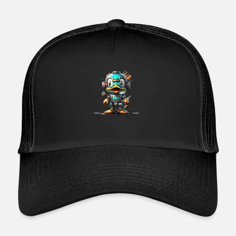 Canard robot - Casquette trucker  - noir/noir