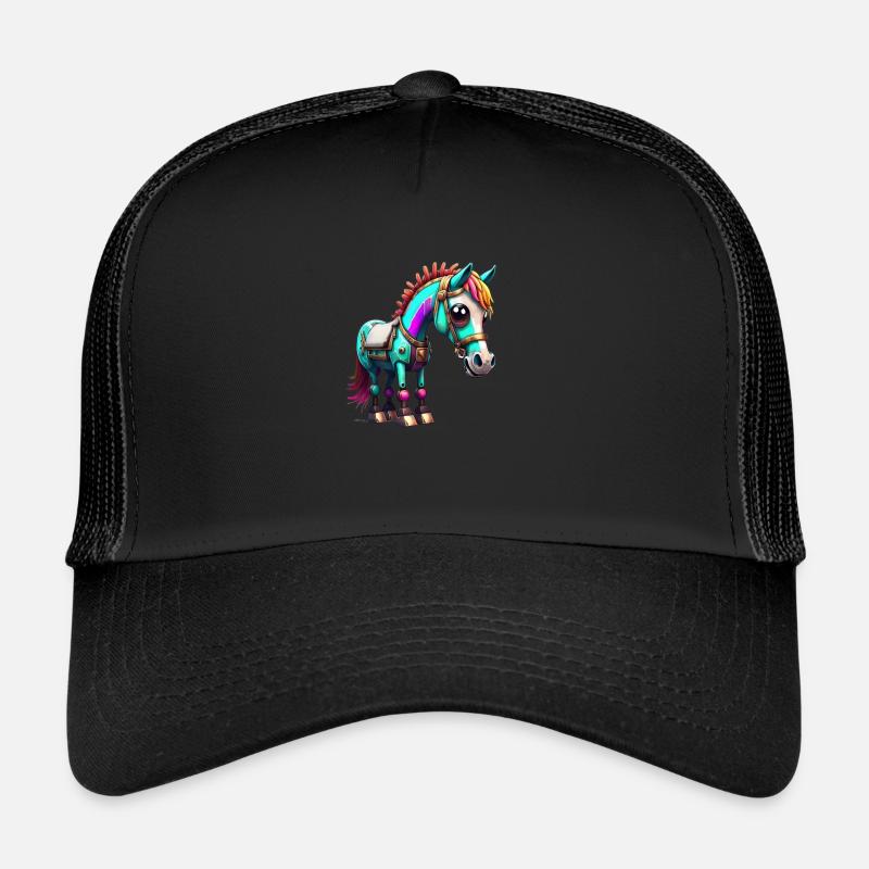 Robot Horse - Trucker Cap - black/black