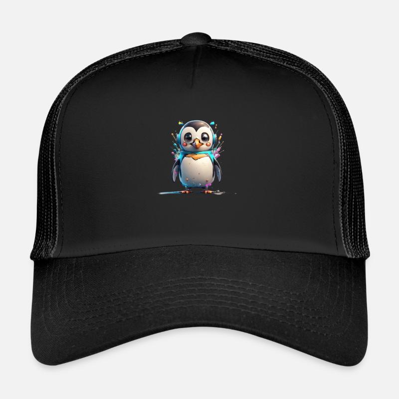 Robot Penguin Trucker Cap