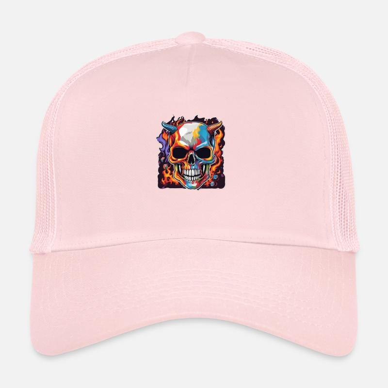 Horned skull | manipulating his puzzle cubes Trucker Cap