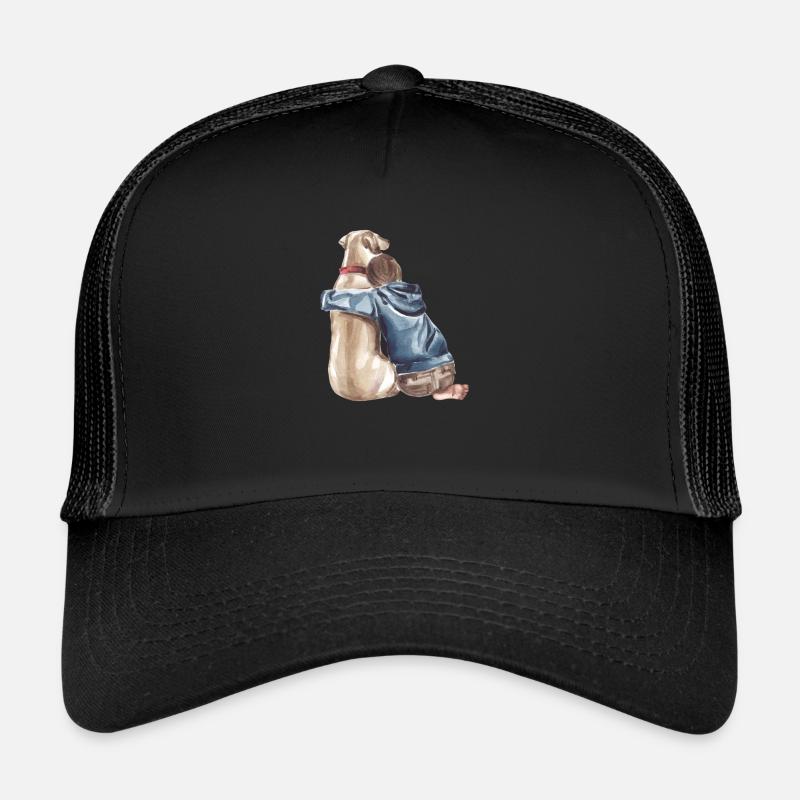 Toujours à mes côtés - Casquette trucker  - noir/noir