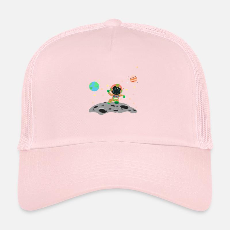 astronaute orange vert Casquette trucker 