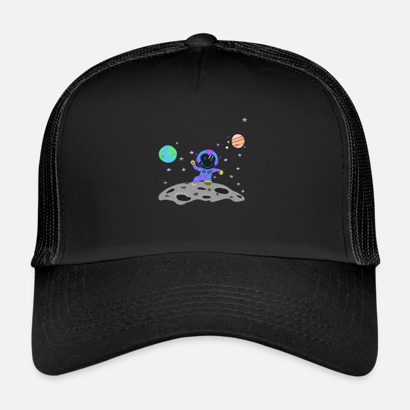 astronaute bleu violet - Casquette trucker  - noir/noir