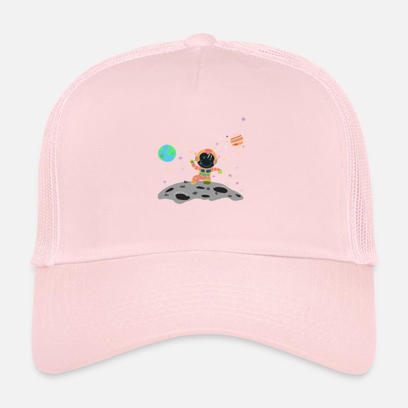 astronaute orange orange Casquette trucker 