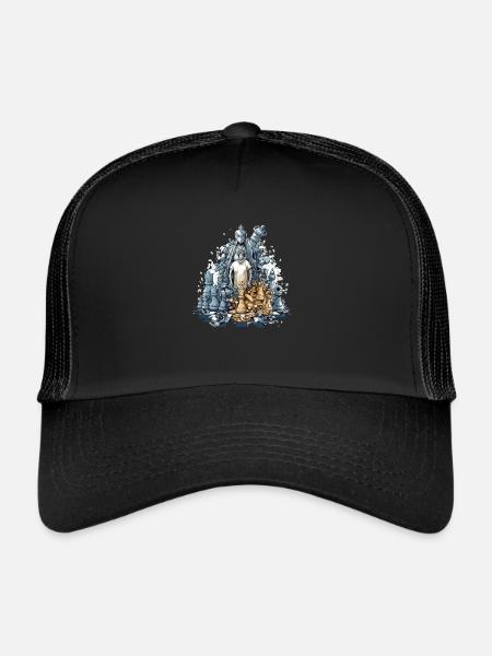 Carnage échiquéen - Casquette trucker  - noir/noir - Devant