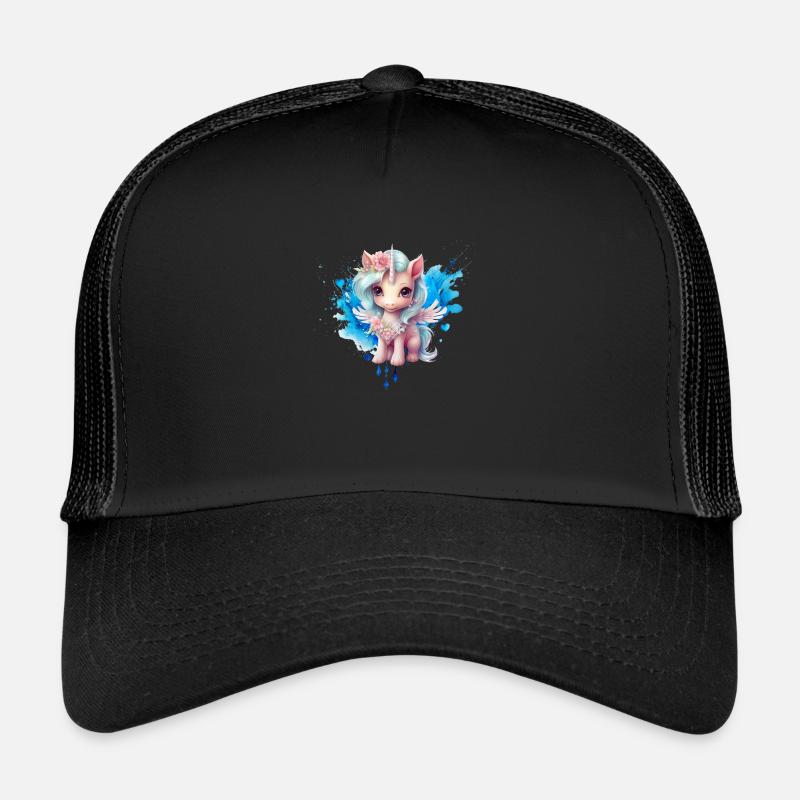 Fee Einhorn Herz Fairy - Trucker Cap - Schwarz/Schwarz