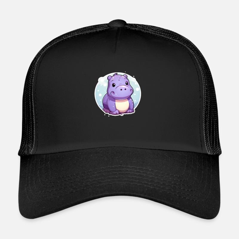 Flusspferd - Trucker Cap - Schwarz/Schwarz