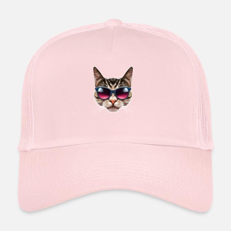 Chat Classe avec Lunettes de Soleil Casquette trucker 