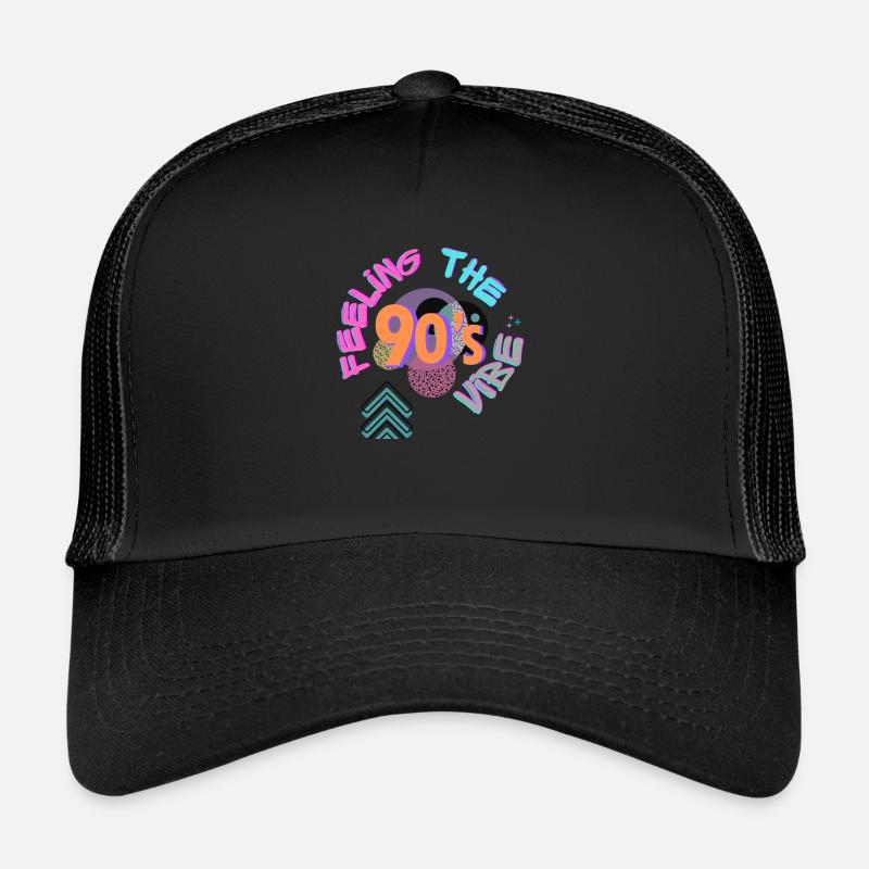 Feeling the 90's vibe - Trucker Cap - Schwarz/Schwarz