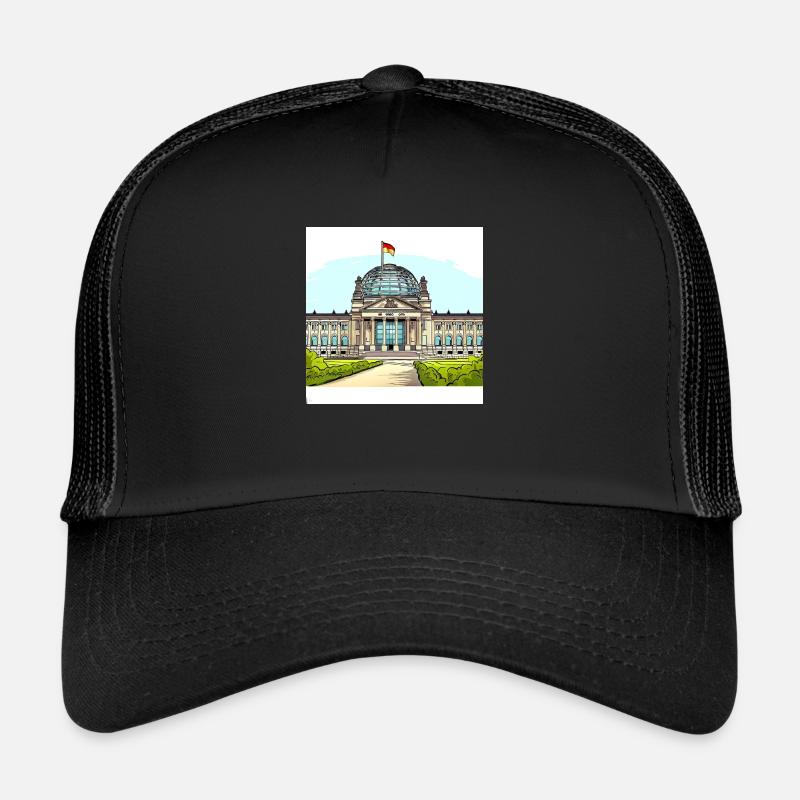 Berlin Bundestag - Casquette trucker  - noir/noir