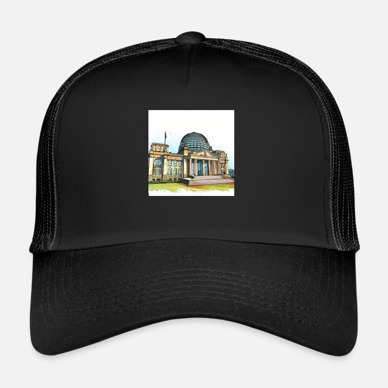 Berliner Bundestag - Trucker Cap - Schwarz/Schwarz