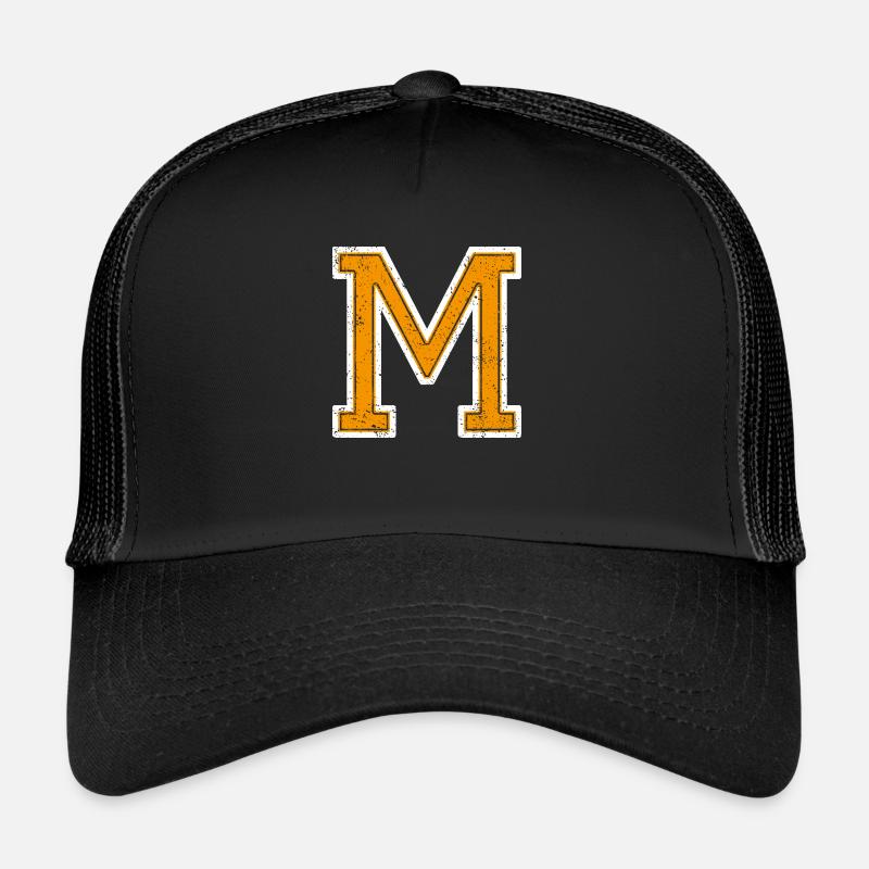 M - Buchstabe / College Style Trucker Cap