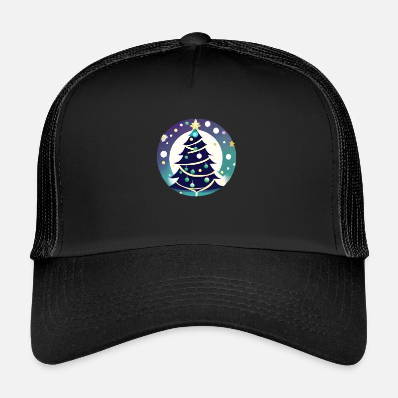 Weihnachten Geschenk Weihnachtsbaum Tannenbaum - Trucker Cap - Schwarz/Schwarz