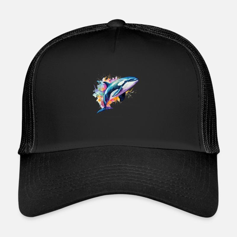 orque colorée - Casquette trucker  - noir/noir