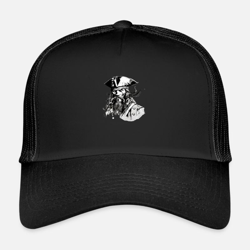 Jack der Pirat - Trucker Cap - Schwarz/Schwarz