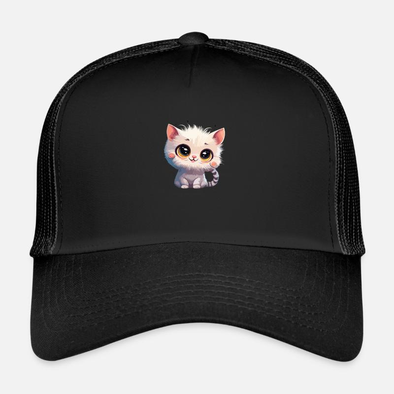 Chaton blanc mignon Casquette trucker 