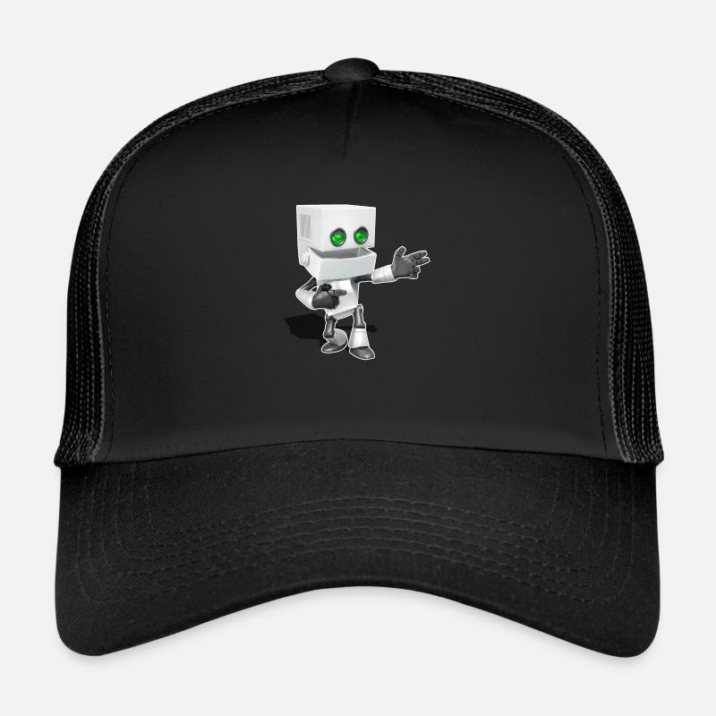 Chibi Roboter - Trucker Cap - Schwarz/Schwarz