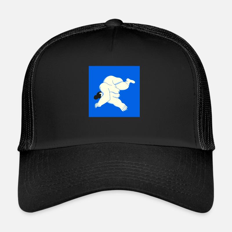 Frauenkörper auf blau Trucker Cap