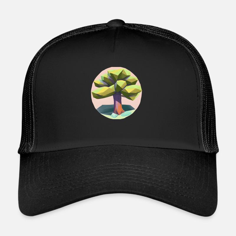 Low Poly - "Singular Low-Poly Tree Beauty" Trucker Cap